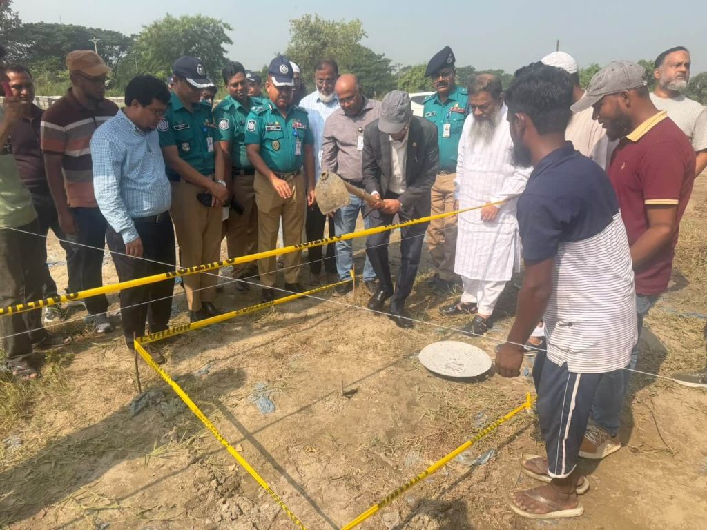 কেরানীগঞ্জে রাজউক ঝিলমিল অস্থায়ী বাস স্ট্যান্ডের ভিত্তিপ্রস্তর স্থাপন